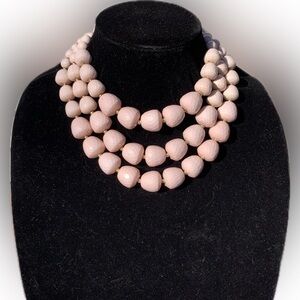 PANNEE by Panacea Elegant 3 Layer Necklace + earrings Set Bib Beads Choker 18”
